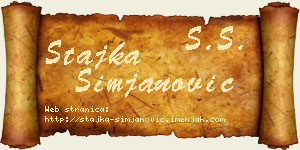 Stajka Simjanović vizit kartica
